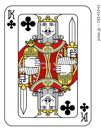 Playing Card King of Clubs Red Yellow and Black Playing Card King of Clubs Red Yellow and Black 58545043