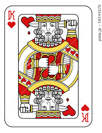 Playing Card King of Hearts Red Yellow and Black Playing Card King of Hearts Red Yellow and Black 58545070