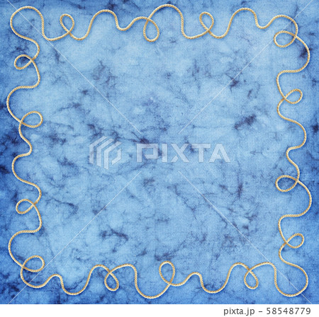 Rope frame on blue paper 58548779