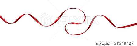Red silk ribbon curl 58549427