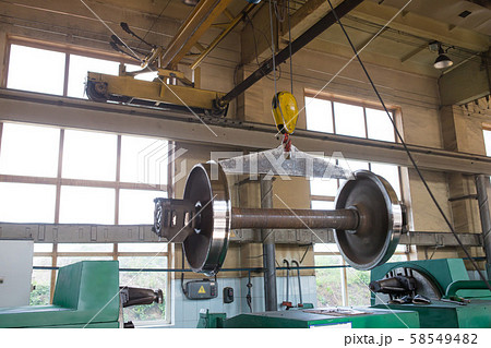 railway wheelset during the repair was lifted by a railway wheelset during the repair was lifted by a 58549482