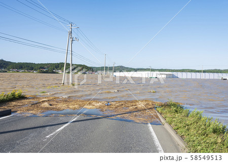 台風19号 2019年 洪水 冠水 水没 台風19号 2019年 洪水 冠水 水没 58549513