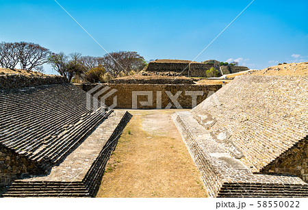 Mesoamerican ballcourt at Monte Alban in Oaxaca, Mexico 58550022