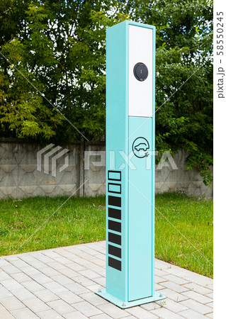 Close up of accumulator charging area for electrocars 58550245