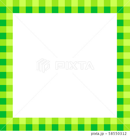 ギンガムチェック柄 正方形フレームのイラスト素材 [58550312] - PIXTA