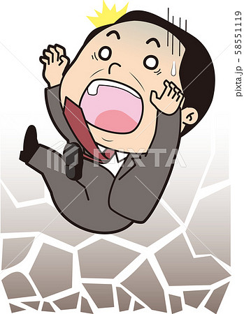 落ちる男性シニアビジネスマン 58551119