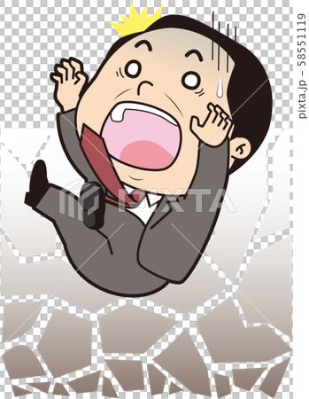 落ちる男性シニアビジネスマン 58551119