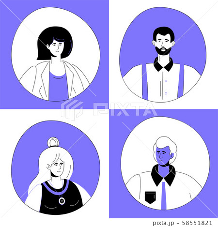 Creative team - set of flat design style characters 58551821
