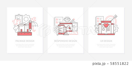 Design types - line design style icons set 58551822