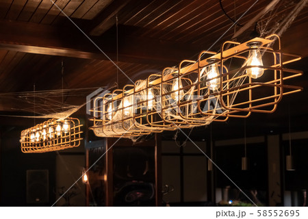 Decorative web on lamps on the eve of the Decorative web on lamps on the eve of the 58552695