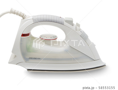 Electric iron isolated 58553155