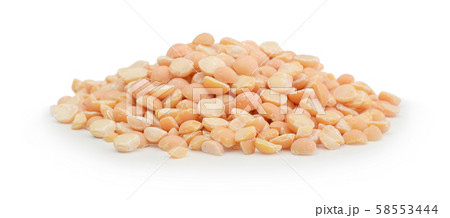 Yellow split peas isolated on a white background Yellow split peas isolated on a white background 58553444