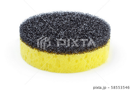 Sponge for dishes isolated on white 58553546