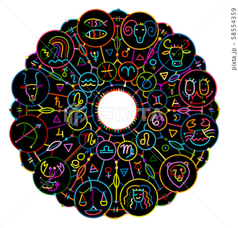 Zodiacal circle with astrology signs for your design 58554359