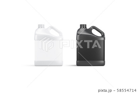 Blank black and white plastic canister mockup stand isolated Blank black and white plastic canister mockup stand isolated 58554714