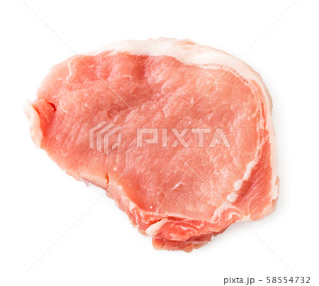 Piece of raw meat with veins close-up on a white Piece of raw meat with veins close-up on a white 58554732