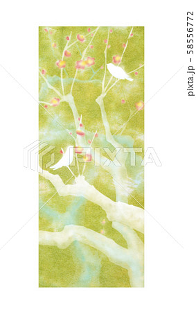 【イラスト】梅、うぐいす 58556772