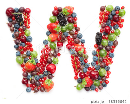 letter made of fresh ripe berry fruits letter made of fresh ripe berry fruits 58556842