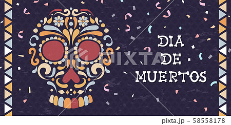 Day of the dead mexican sugar skull web banner 58558178
