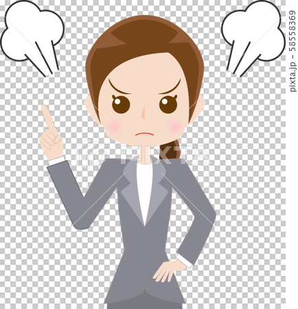 指を指して怒るビジネスウーマン 指を指して怒るビジネスウーマン 58558369
