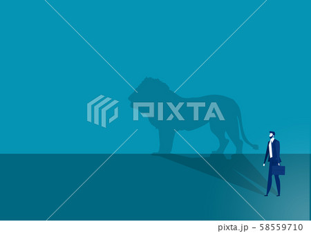 businessman with lion shadow background leadership concept vector. 58559710