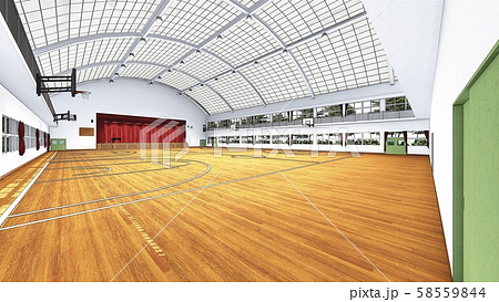 体育館 バスケットボール 試合 イラスト11のイラスト素材