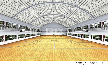 体育館 バスケットボール 試合 イラスト8のイラスト素材