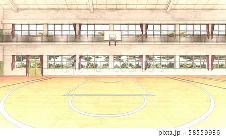 体育館 バスケットボール 試合 イラスト76のイラスト素材
