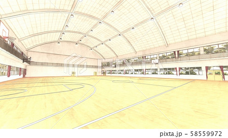 体育館 バスケットボール 試合 イラスト69のイラスト素材