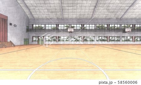 体育館 バスケットボール 試合 イラスト55のイラスト素材