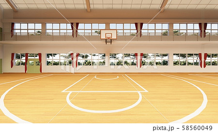 体育館 バスケットボール 試合 イラスト36のイラスト素材