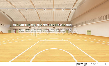 体育館 バスケットボール 試合 イラスト34のイラスト素材
