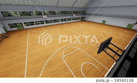 体育館 バスケットボール 試合 イラスト17のイラスト素材
