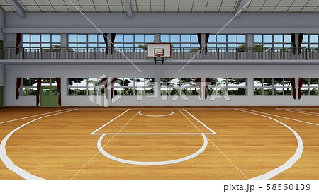 体育館 バスケットボール 試合 イラスト16のイラスト素材