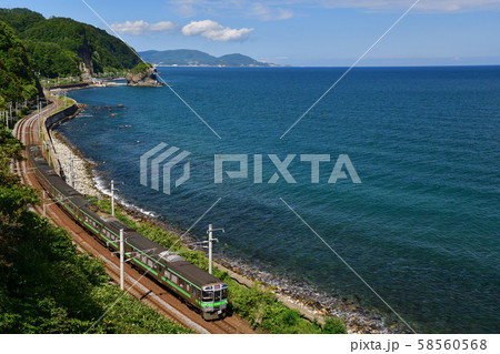 海沿いを走る721系快速エアポート 58560568