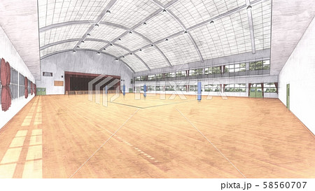 体育館 バレーボール 試合 イラスト51のイラスト素材