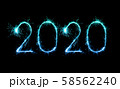 2020 happy new year fireworks written sparklers at 58562240