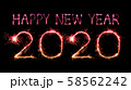 2020 happy new year fireworks written sparklers at 58562242