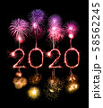 2020 happy new year fireworks written sparklers at 58562245