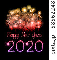 2020 happy new year fireworks written sparklers at 58562248