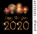 2020 happy new year fireworks written sparklers at 58562249