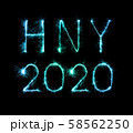 2020 happy new year fireworks written sparklers at 58562250