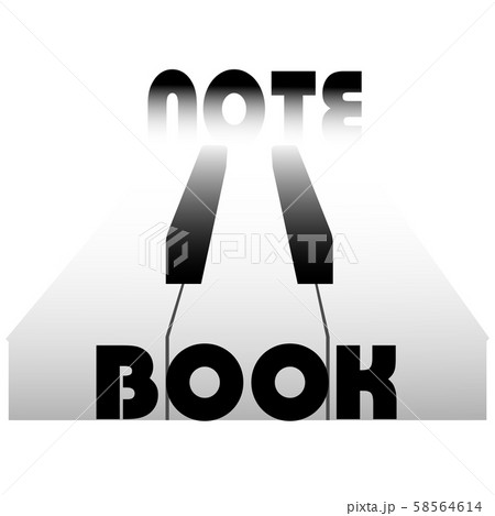 Notebook logo with piano keys and the inscription Notebook logo with piano keys and the inscription 58564614
