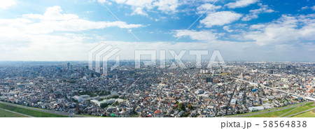 空撮　江戸川から都心方向を望む 58564838