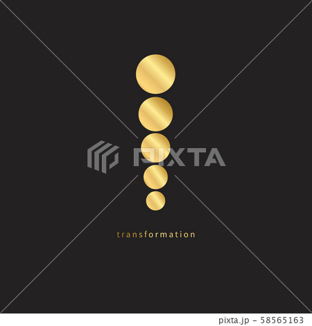 Abstract icon with growing golden circles Abstract icon with growing golden circles 58565163
