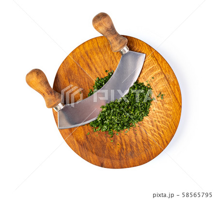 Chopping parsley 58565795