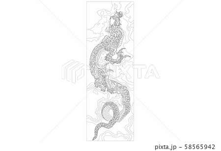 Climbing Dragon Line Stock Illustration