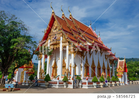 Wat Cha long buddhist temple in Phuket city Wat Cha long buddhist temple in Phuket city 58566725
