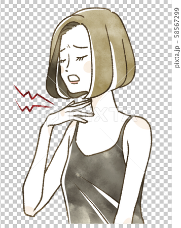 喉嚨痛的女人 58567299