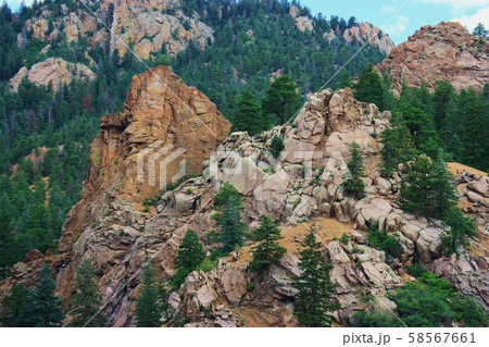 Colorado Rocky Mountain's by Seven Fall's with tree's and the Mountain's by Colorado Spring's Colorado. 58567661